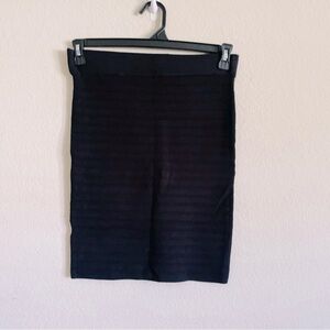 Promod woman high waisted pencil skirt size M black thick stretchy chic mini